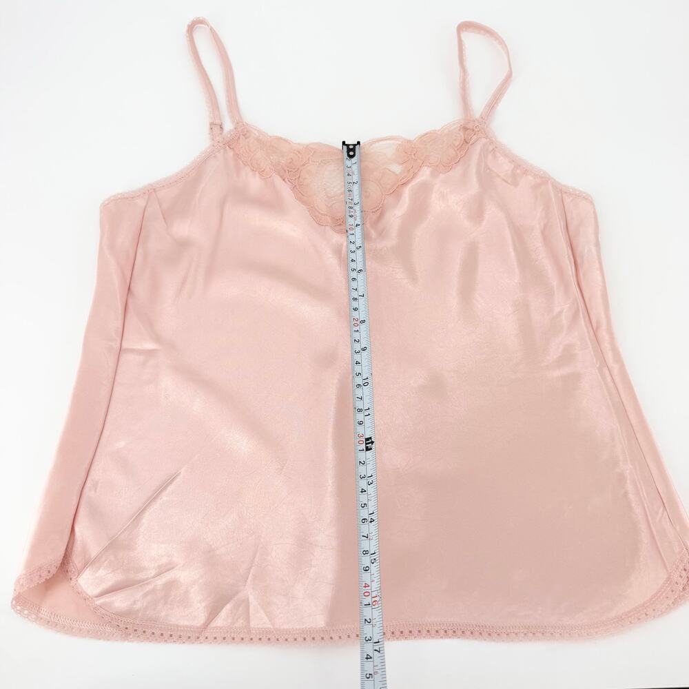 Vintage Warner’s Pink Satin Lace Cami Y2K Coquette Cottagecore Tank Size M - Picture 6 of 12